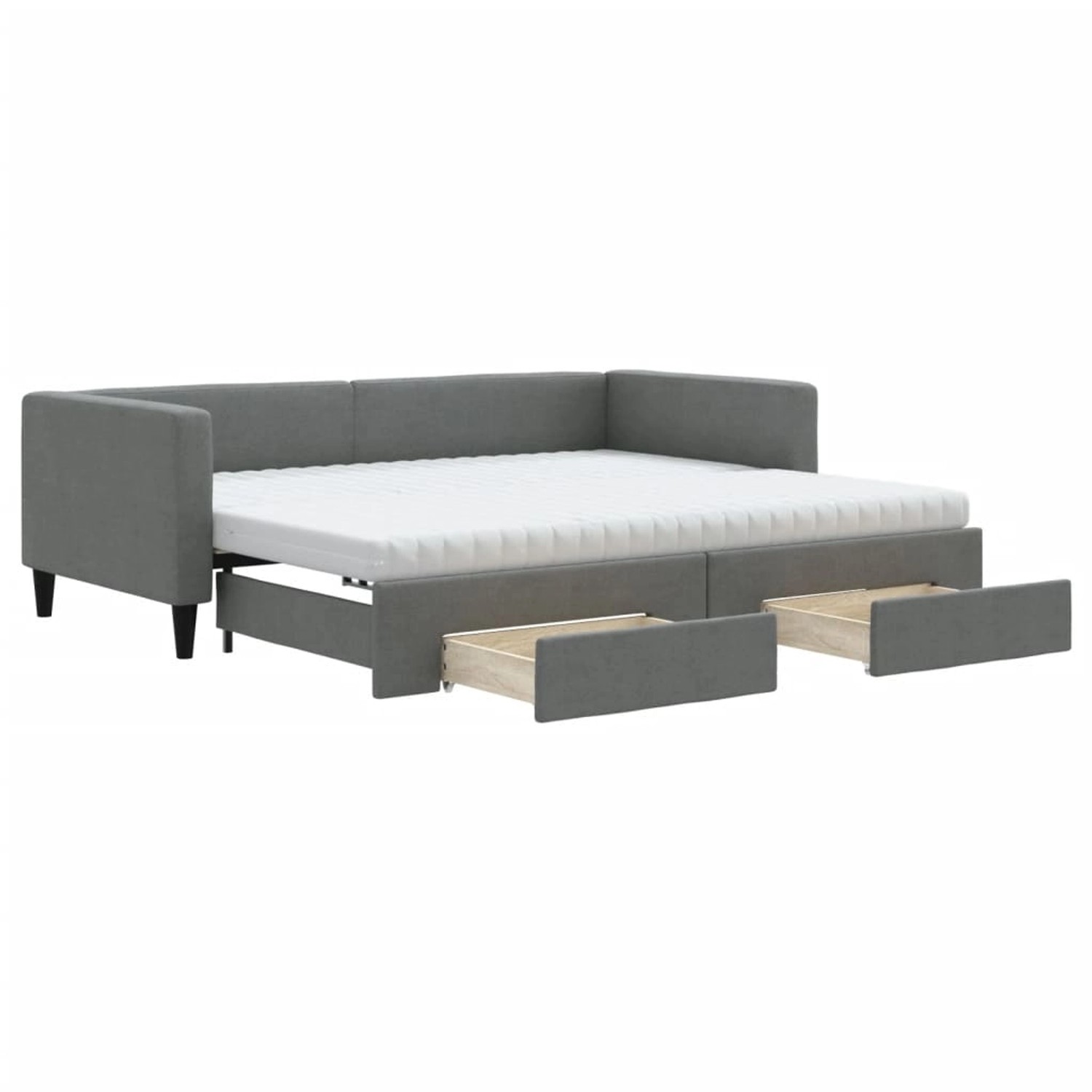 vidaXL Tagesbett Ausziehbar mit Schubladen Dunkelgrau 90x190 cm Stoff188125 günstig online kaufen