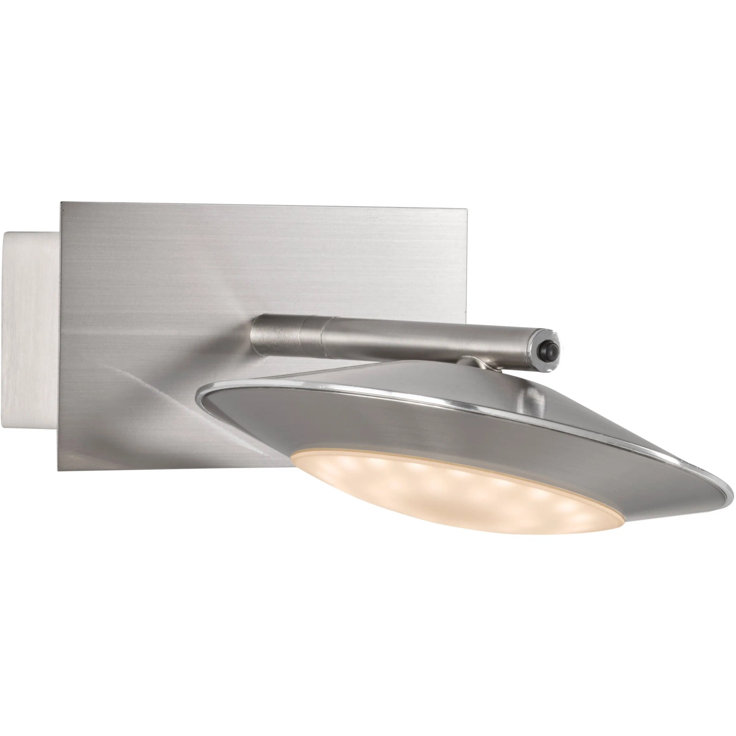 Moderne LED-Wandleuchte Beta von Fischer & Honsel in Nickel matt. Smarte Leuchte mit Farbwechsel.