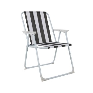 Mojawo Campingstuhl, Faltstuhl mit anthrazit-weißem Streifenmuster, Klappstuhl für Camping & Garten.