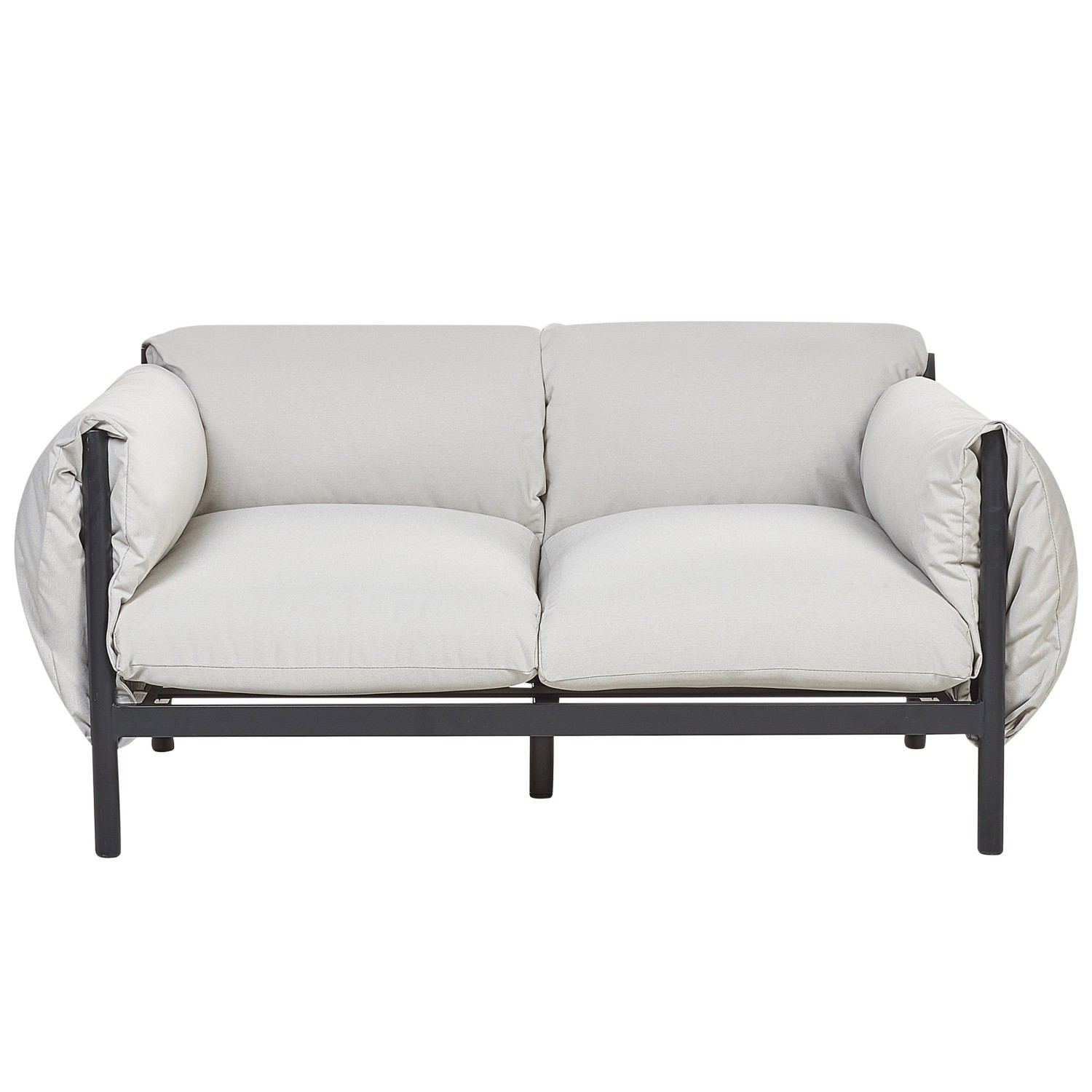 Beliani Gartensofa Grau Schwarz 96x144x80 günstig online kaufen