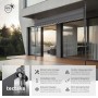 Tectake Klemmmarkise Schwarz Grau auf Balkon. UV-beständiger, wasserabweisender Sonnenschutz mit Kurbel.