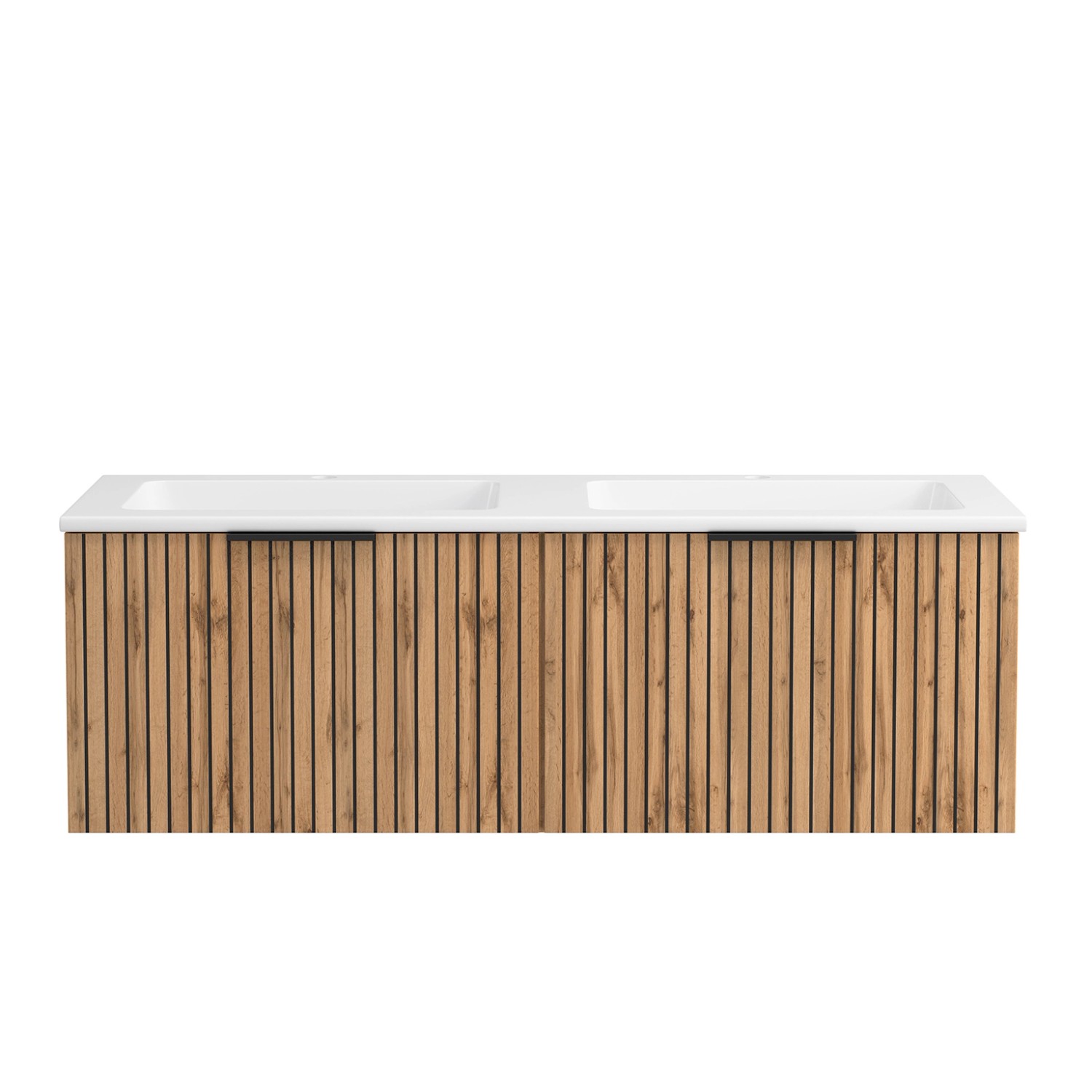 Held Möbel Waschtisch Manchester Mineralgussbecken Weiß 41 x 120 x 47 cm Eiche