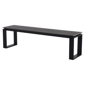 Elegante ebuy24 Martin Gartenbank in Schwarz und Grau. Stilvolle Sitzgelegenheit für Ihren Garten.