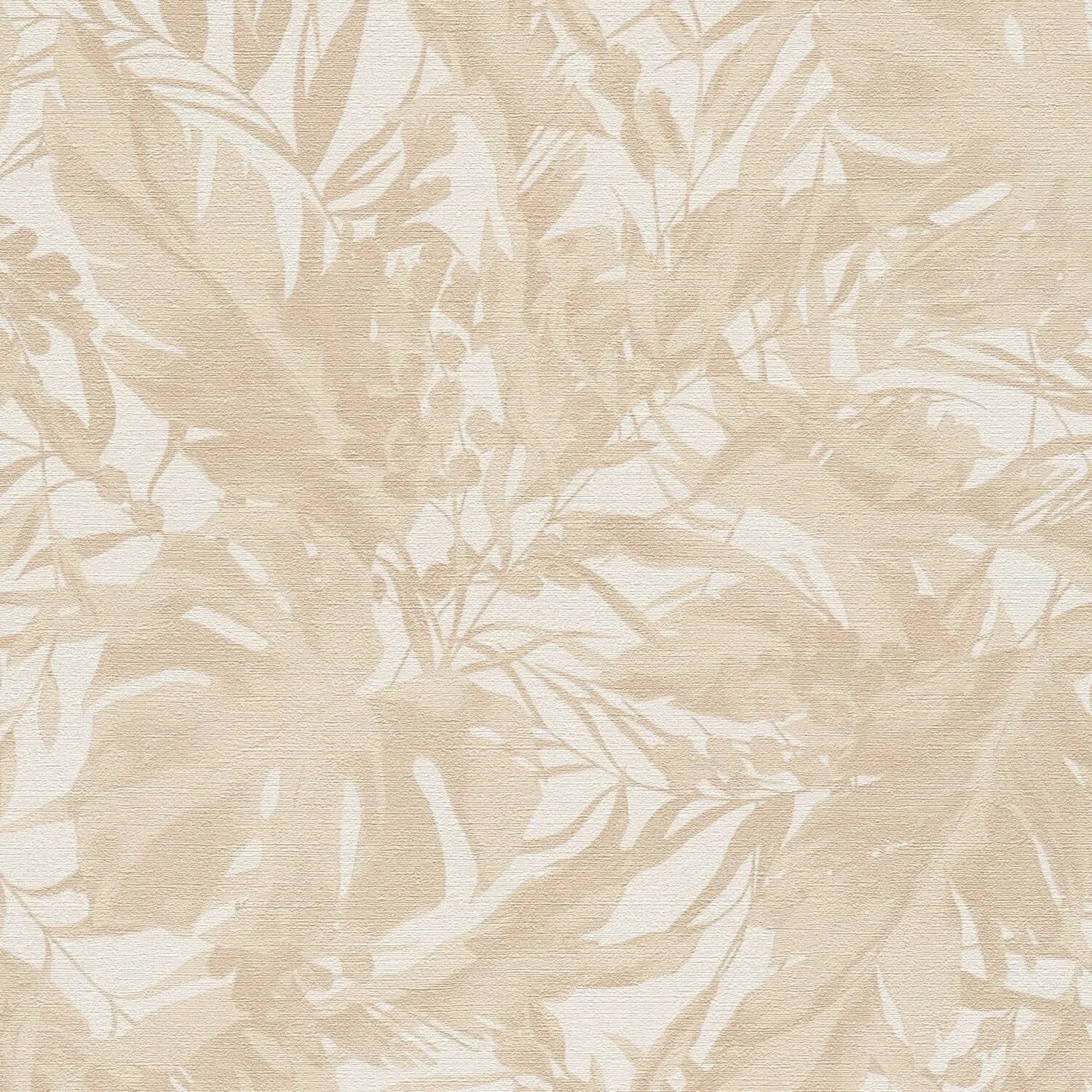 PROFHOME 790631-GU Natur Tapete Floral Creme Elfenbein Beige Perl-Weiß 0,53 m x 10,05 m 5,33 m2
