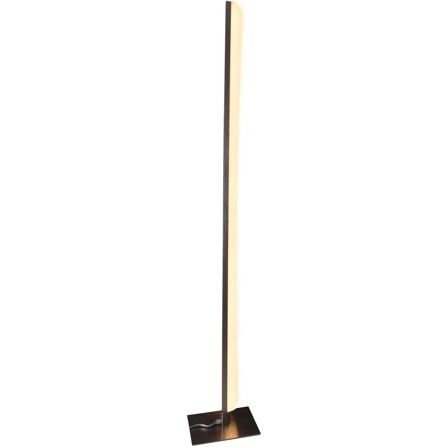 Schlanke LED-Stehleuchte Bones 2 in Chrom mit warmweißem Licht für modernes Ambiente.