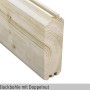 Detailaufnahme einer 45 mm Blockbohle mit Doppelnut für Skan Holz Gartenhaus Narvik 1.