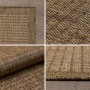Detailansicht des braunen Ayyildiz Outdoor-Teppichs Giza 1410, 120x120 cm, in Sisal-Optik.