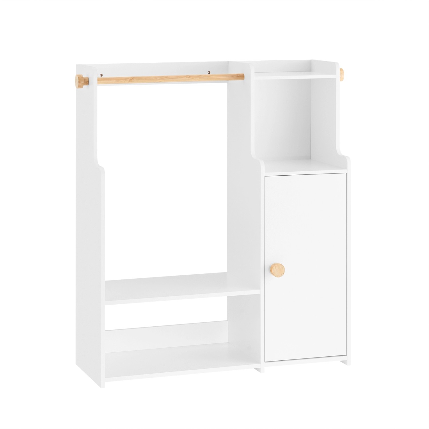 SoBuy Kinderkleiderschrank mit Tür Kleiderständer mit 4 Fächern Weiß KMB110 günstig online kaufen