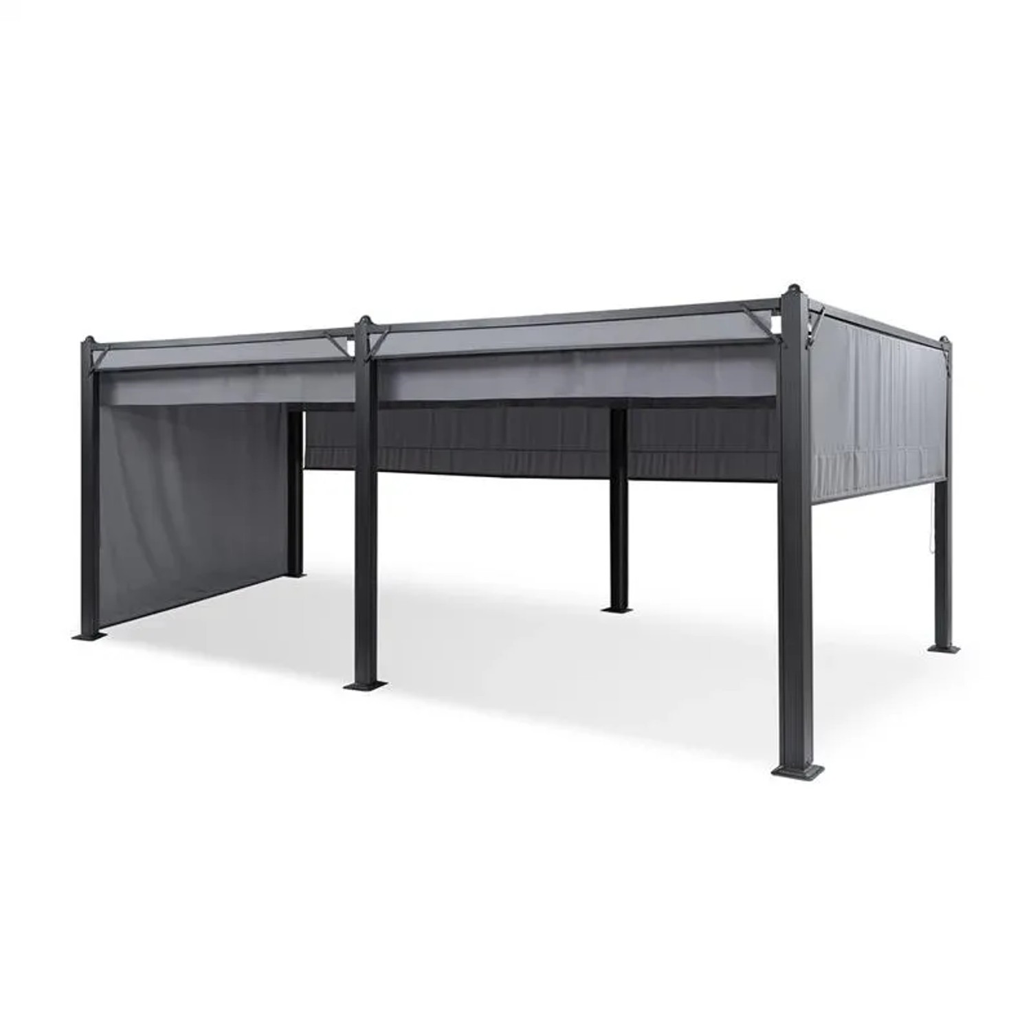 Blumfeldt Pantheon Cortina Pavillon mit Dach 3x6 m 4 Seitenteile Anthrazit Dunkelgrau