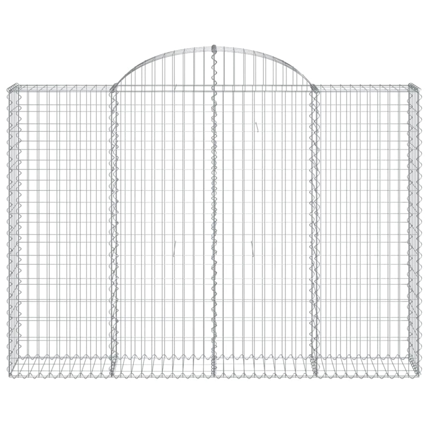 vidaXL Gabionen mit Hochbogen, 11 Stück, 200x30x140/160cm, aus verzinktem Eisen für Hochbeete.