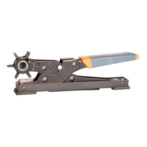 Pebaro Revolverlochzange Standmodell, 250 mm, mit sechs Lochgrößen für Leder, Textilien und Kunststoff.