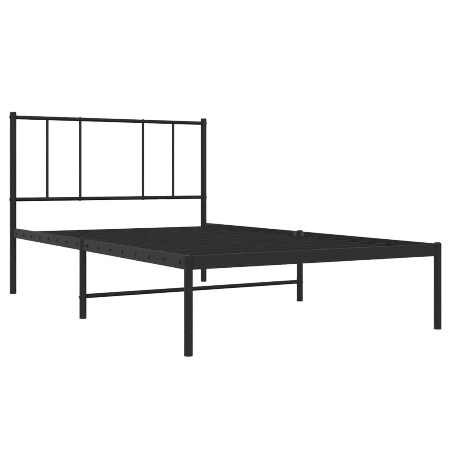 vidaXL Bettgestell mit Kopfteil Metall Schwarz 90x200 cm 352473 günstig online kaufen