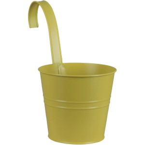 Grüner Zink-Hängetopf, 11x22 cm, lackiert, ideal für Balkon und Garten.