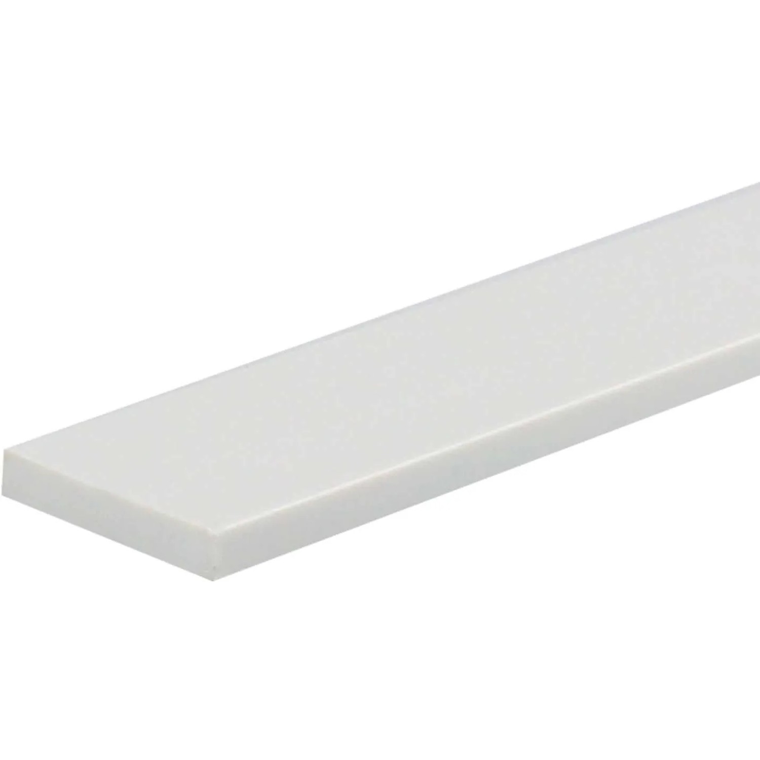 Weiße Arcansas Flachstange aus PVC, 3x30x2600 mm, ideal für Heimwerker.