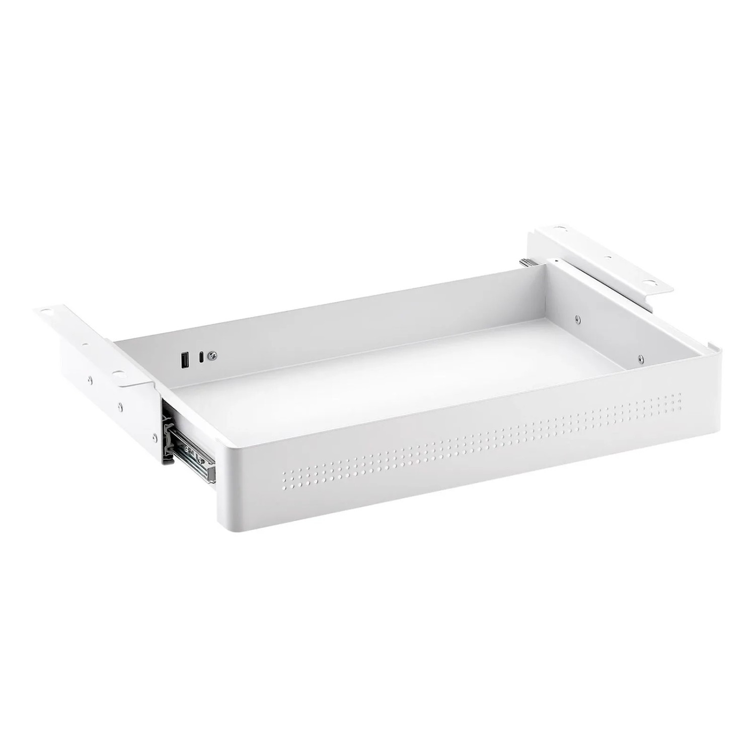 SOTECH CAVO Dokumentenschublade Weiß mit USB-A und USB-C Anschluss 488 x 291 Bis 462 x 73 mm