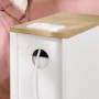 SoBuy 2er Set Nachttisch Schmal mit Steckdose 20cm Breite Nischenschrank 20x60x35cm FBT111-E-WNx2_8
