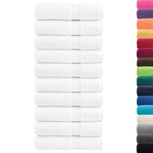 vidaXL Premium-Handtücher SOLUND 10 Stk Weiß 50x100cm 600 g/m² 137126