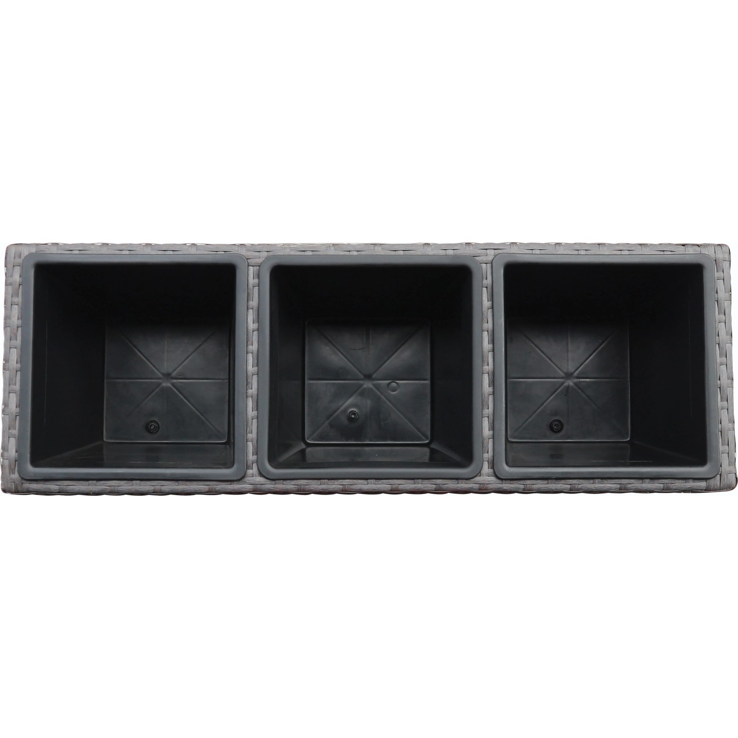 Elegant Einrichten Pflanzkasten Aus Polyrattan – Schwarz, 60x19x20 Cm, Mit Bewässerungssystem