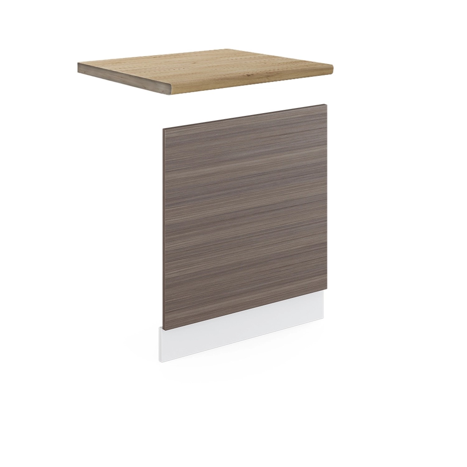 Vicco Frontblende R-Line Geschirrspüler Fronttür Grau/Weiß 60 cm AP Eiche