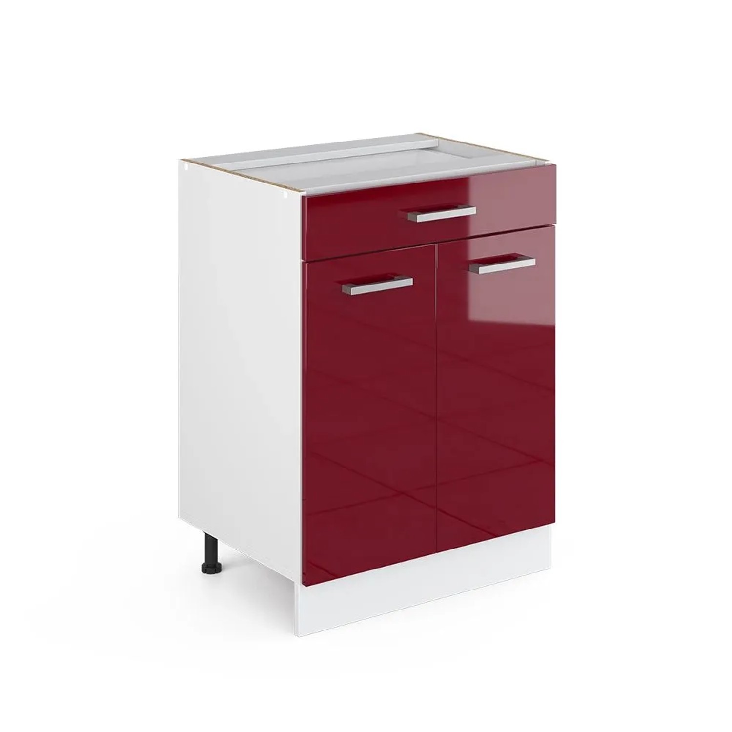Vicco Küchenunterschrank R-Line Rot Hochglanz 60 x 82 mit Schublade ohne Arbeitsplatte