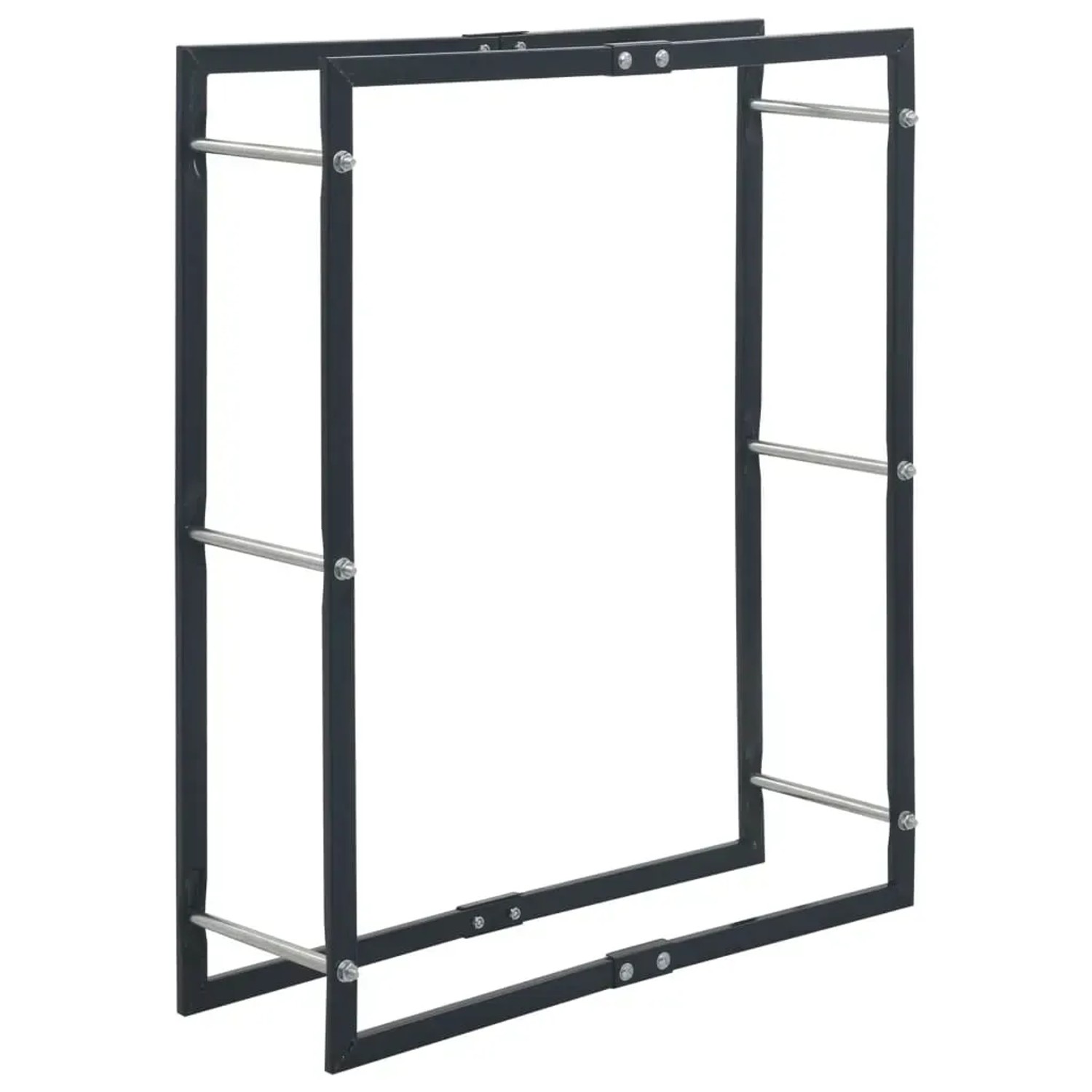 vidaXL Brennholzregal Schwarz 80x25x100 cm Stahl 286287