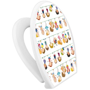 Banjado WC-Sitz Familie mit Kindermotiv und Absenkautomatik, aus Polypropylen.