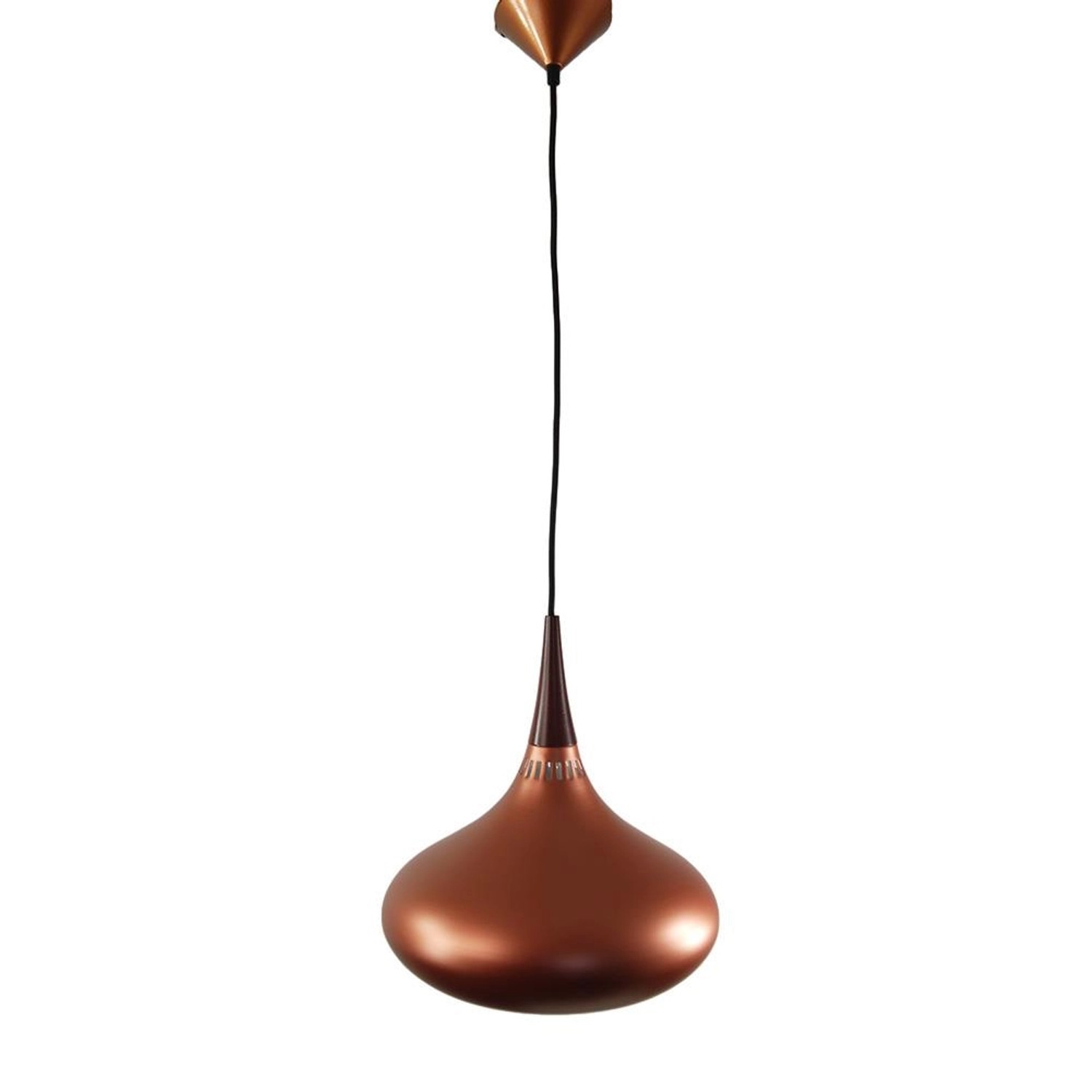 Dapo Decken Pendelleuchte Rana 22,5cm Kupfer Metall mit Holzdetail E27 IP20 günstig online kaufen