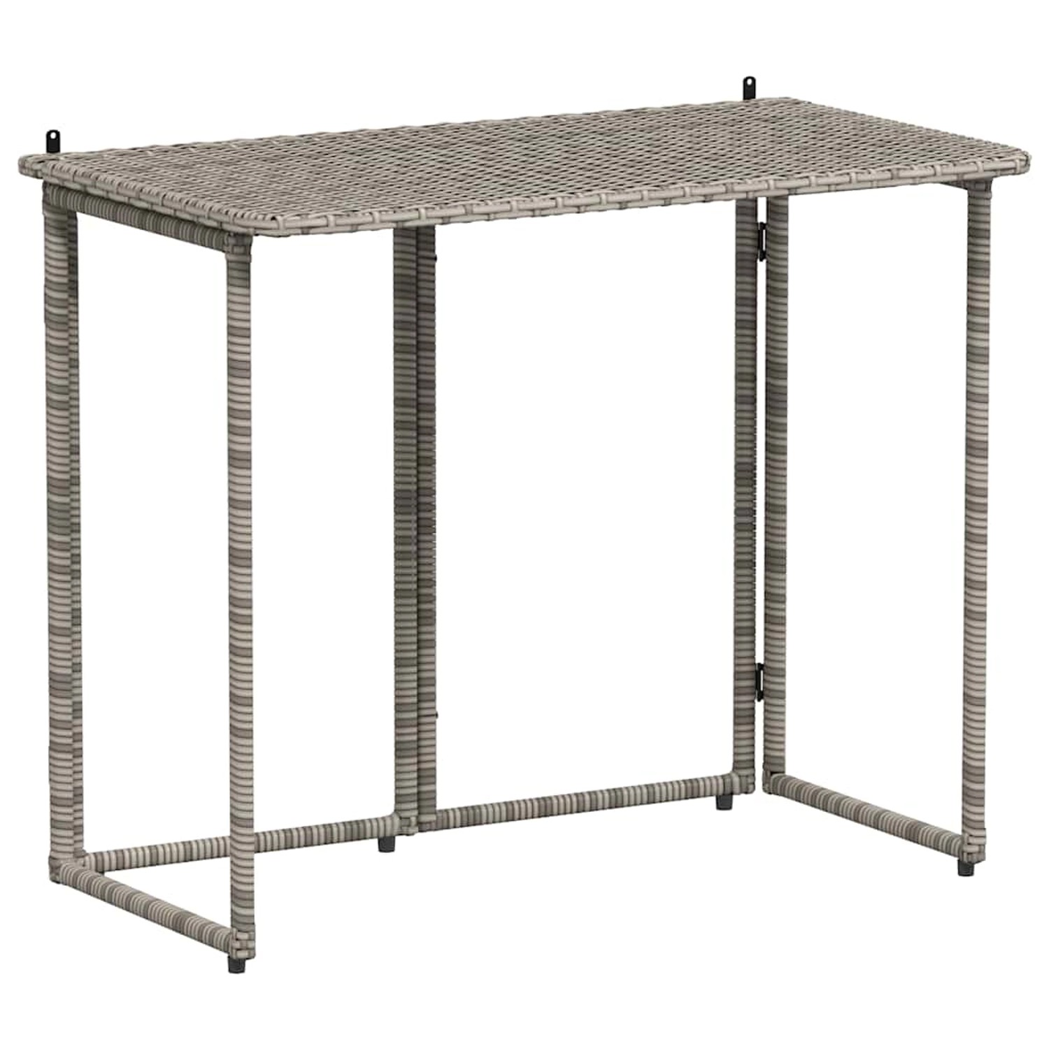 vidaXL Gartentisch Klappbar Grau 90x51x75 cm Poly Rattan 4108256 günstig online kaufen