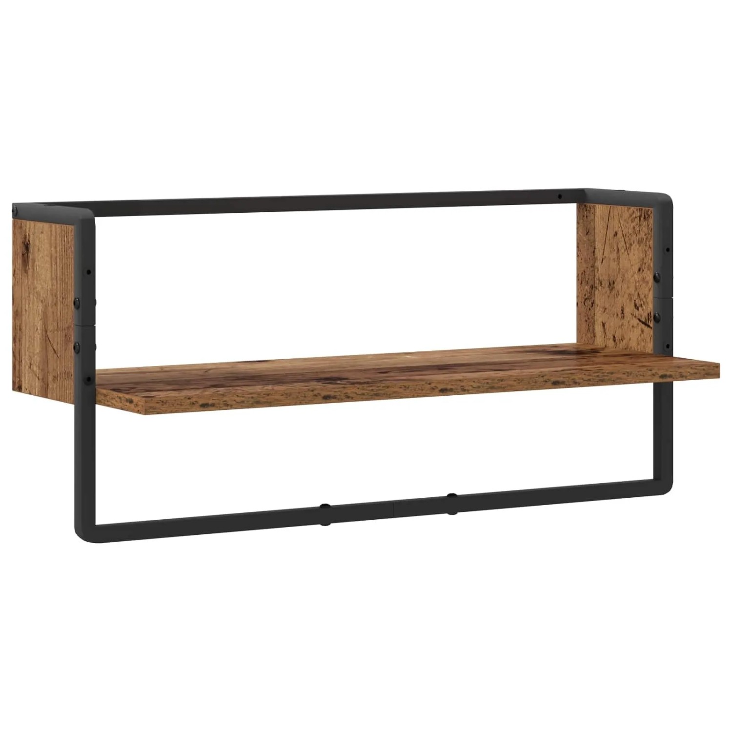 vidaXL Wandregal Wandhalterung Altholz 65 x 25 x 30 cm Metall PB 8010907