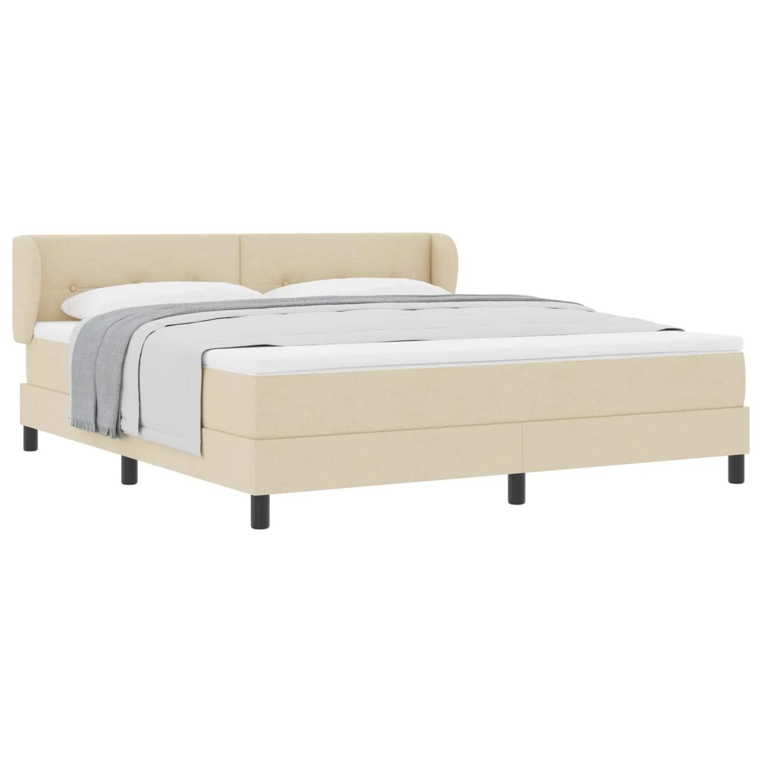 vidaXL Boxspringbett mit Matratze Creme 180 x 200 cm Stoff 3340043 günstig online kaufen