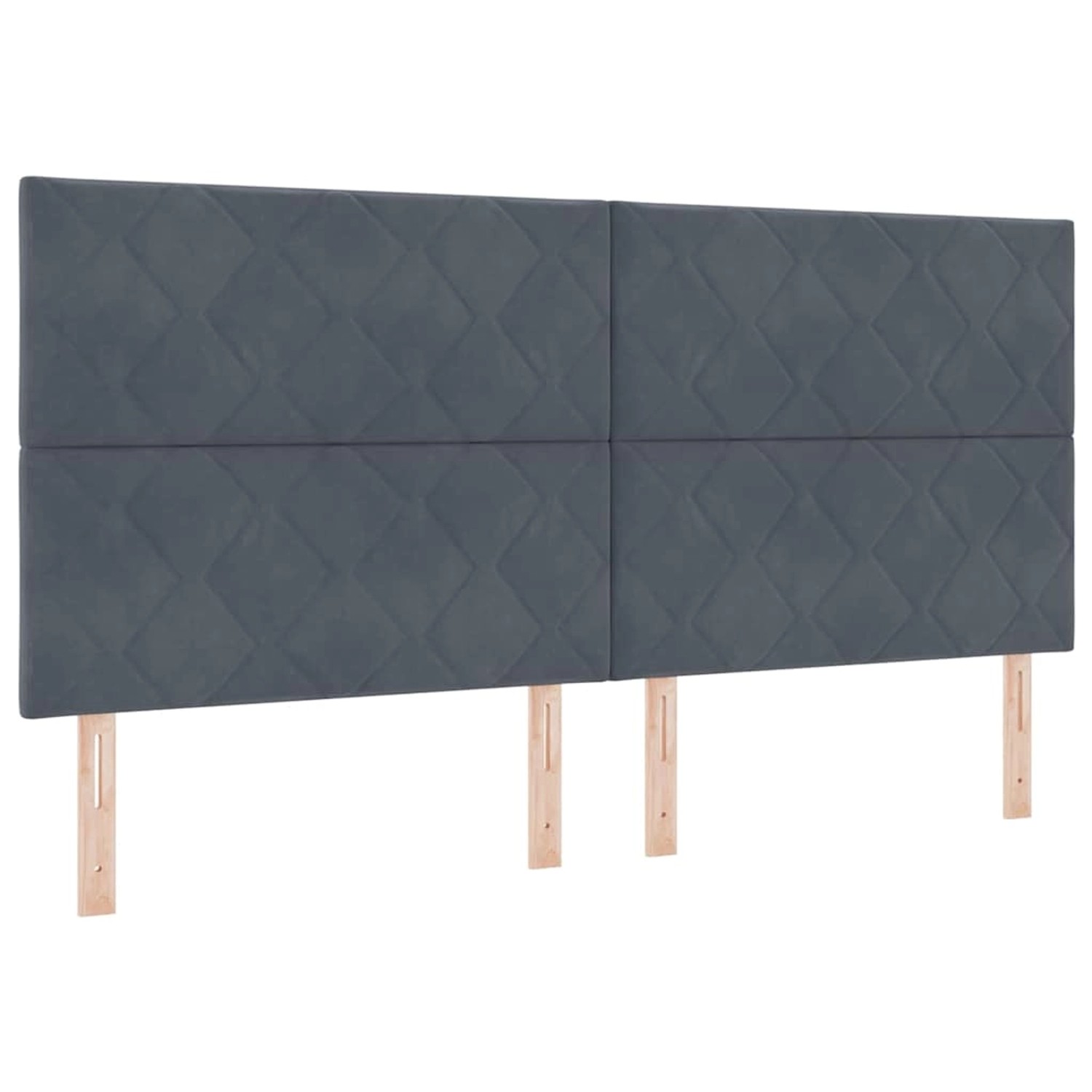 vidaXL LED Kopfteil mit LED-Streifenleuchten Dunkelgrau 200 cm Samt 3338561 günstig online kaufen
