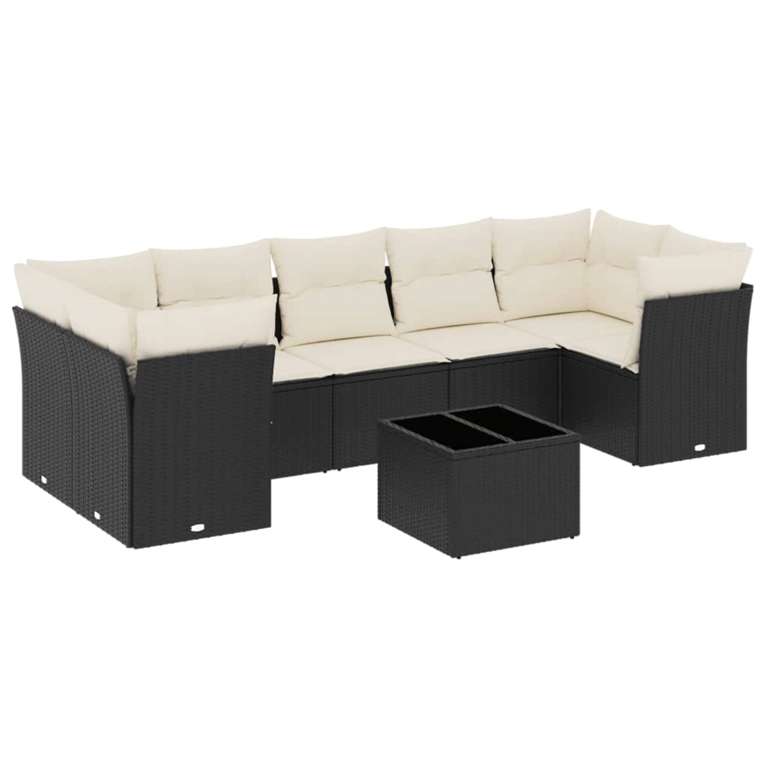 vidaXL 8-tlg Garten-Sofagarnitur mit Kissen Schwarz Poly Rattan Modell 24 günstig online kaufen