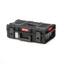 Schwarzer PROREGAL QBRICK Werkzeugkasten One mit transparentem Deckel, 15,5 Liter Volumen.