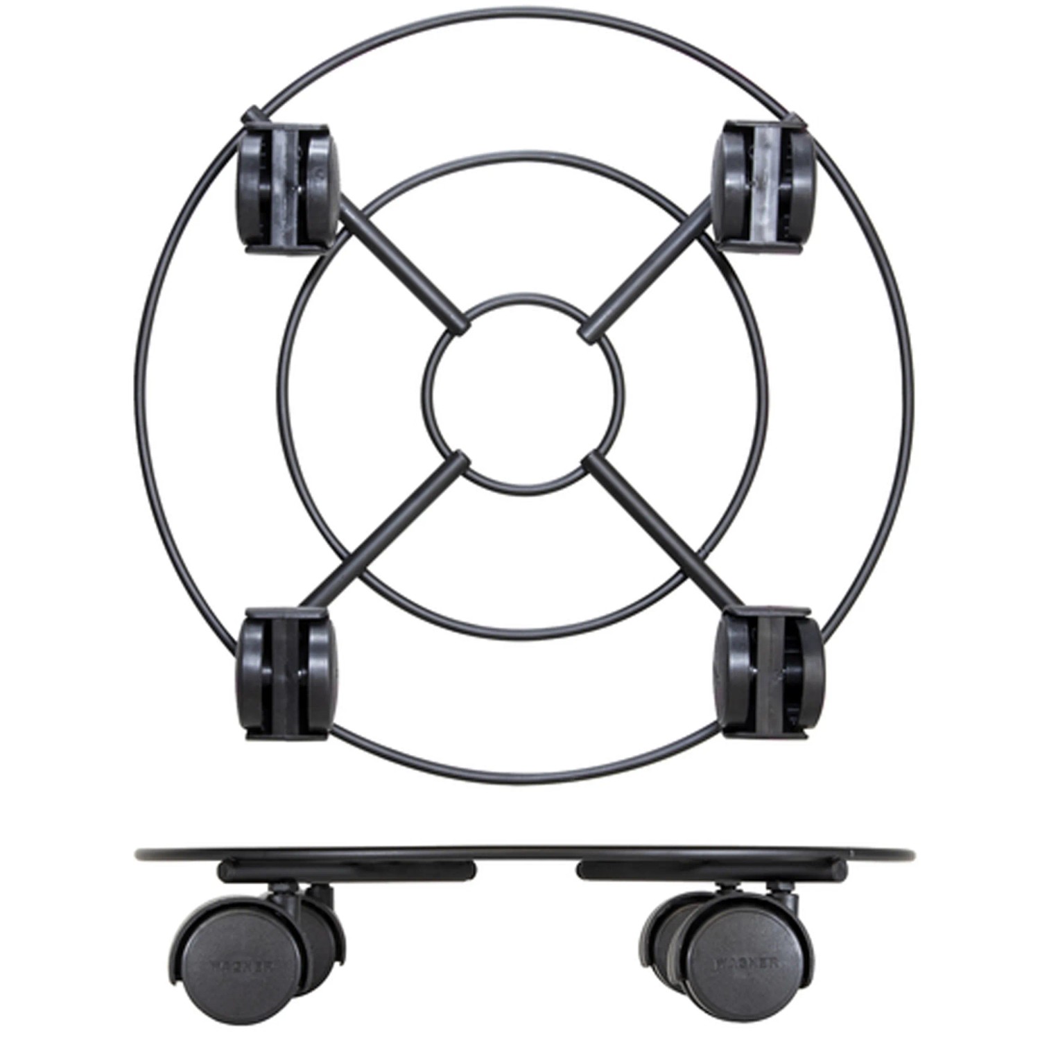 Wagner Pflanzenroller Draht GH 0943, Ø 30 cm, schwarz matt, mit Doppelrollen.