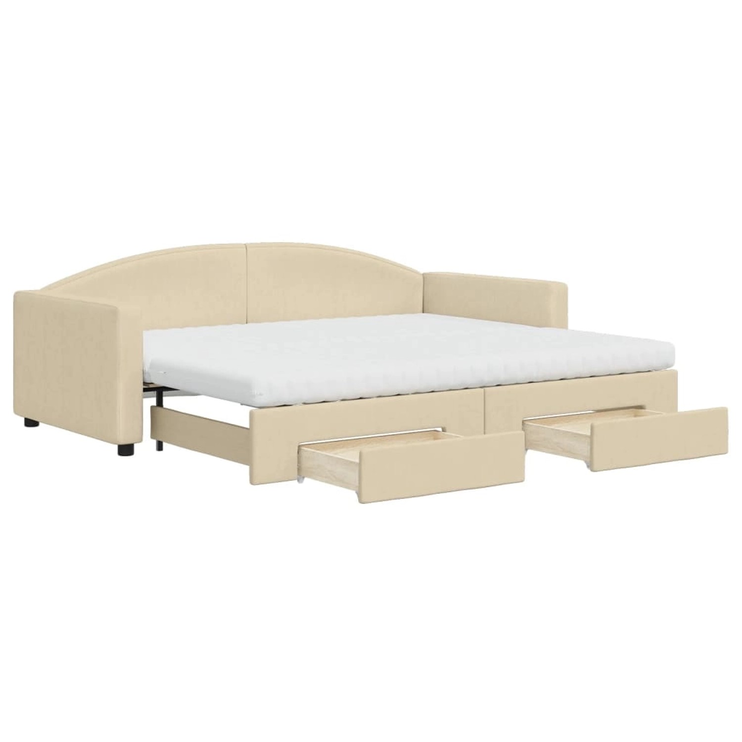 vidaXL Tagesbett Ausziehbar mit Schubladen Creme 90x200 cm Stoff1886834 günstig online kaufen