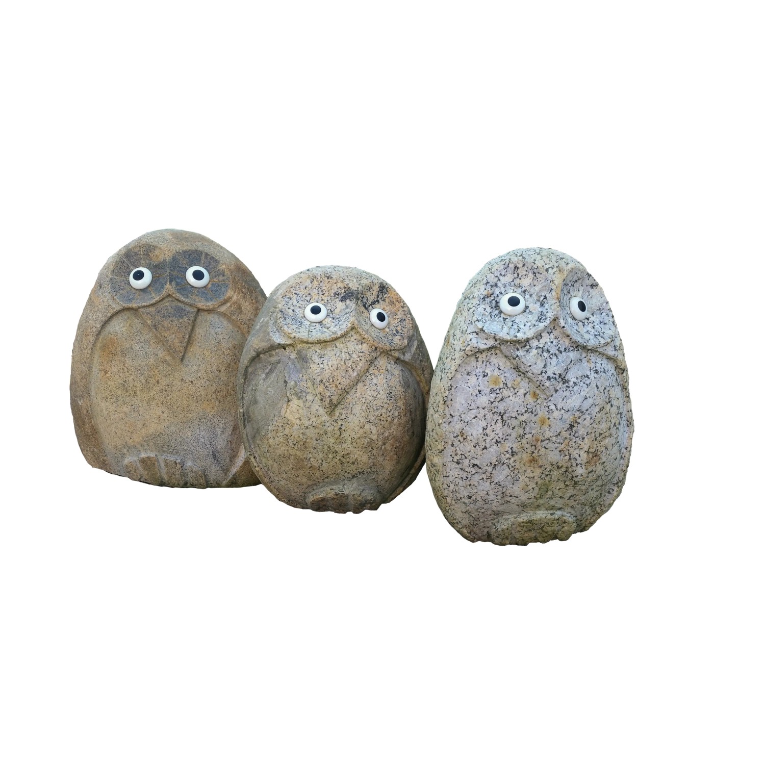 Eule aus Naturstein, Höhe ca. 25-30 cm - jedes Stück ein Unikat