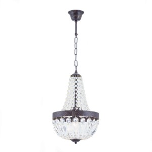 Orion Leuchten Kronleuchter ⌀ 25cm 1 x E27 Kristall Antik