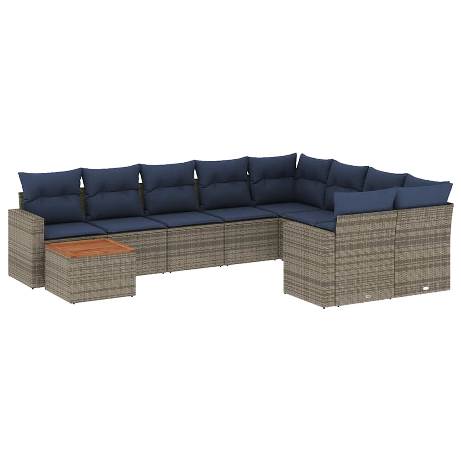 vidaXL 10-Tlg Garten-Sofagarnitur mit Kissen Grau Poly Rattan 3256621 günstig online kaufen