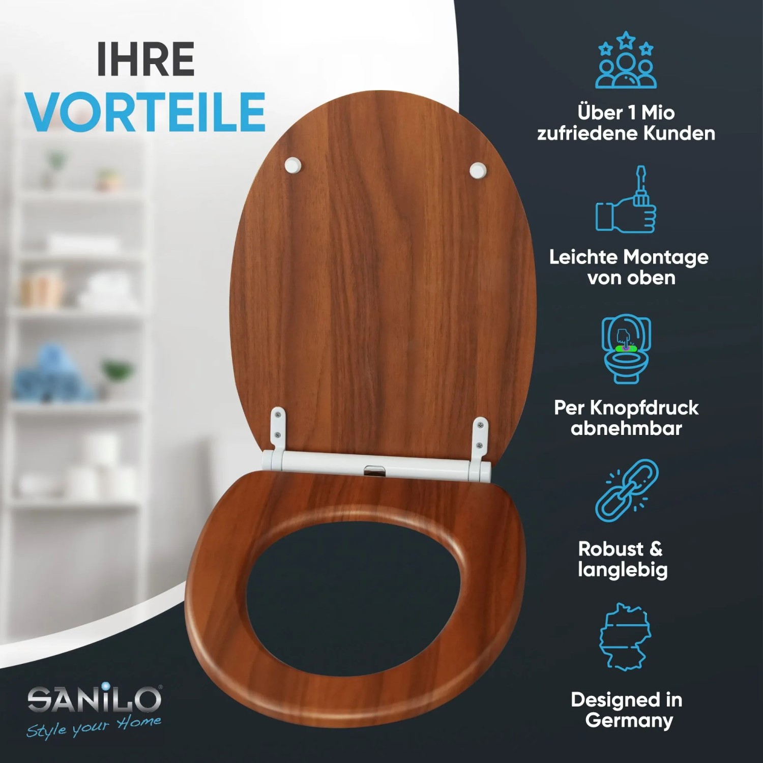 Sanilo WC Sitz Absenkautomatik stabil Holz kaufen bei OBI