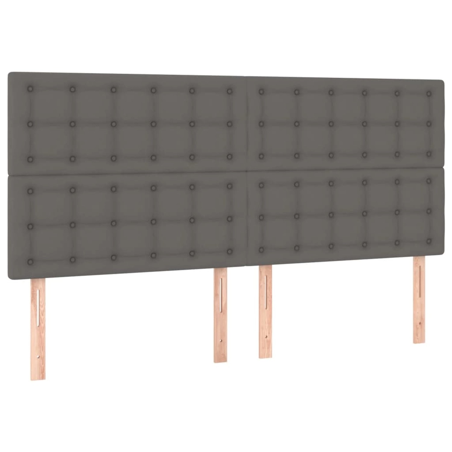 vidaXL LED Kopfteil Grau 200x5x118/128 cm Kunstleder 3122536