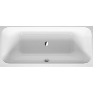 Duravit Happy D.2 Rechteck-Badewanne, 180x80 cm, Weiß, mit zwei Rückenschrägen.