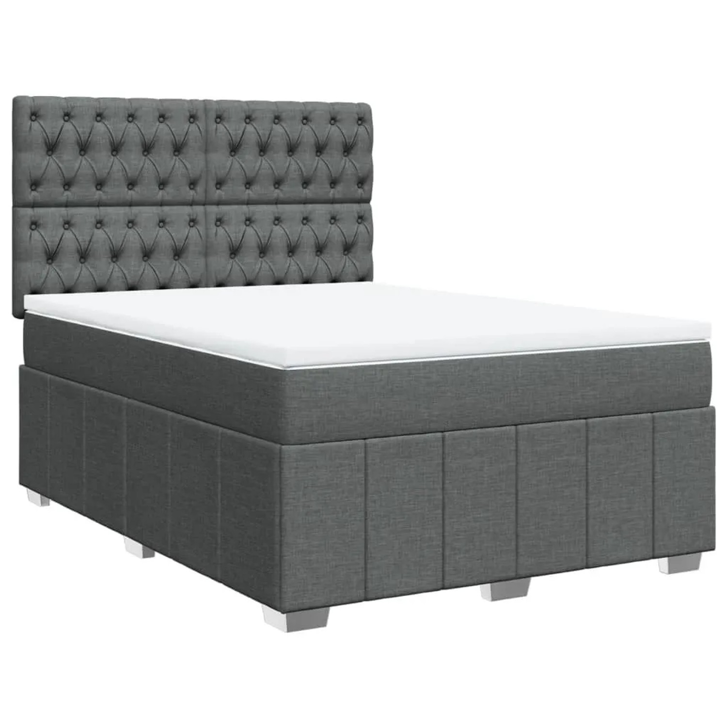 vidaXL Boxspringbett mit Matratze Dunkelgrau 160x200 cm Stoff 3294027 günstig online kaufen