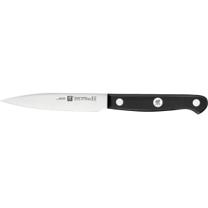 Zwilling Garniermesser Gourmet 100 mit schwarzem Griff, ideal für Grillutensilien.