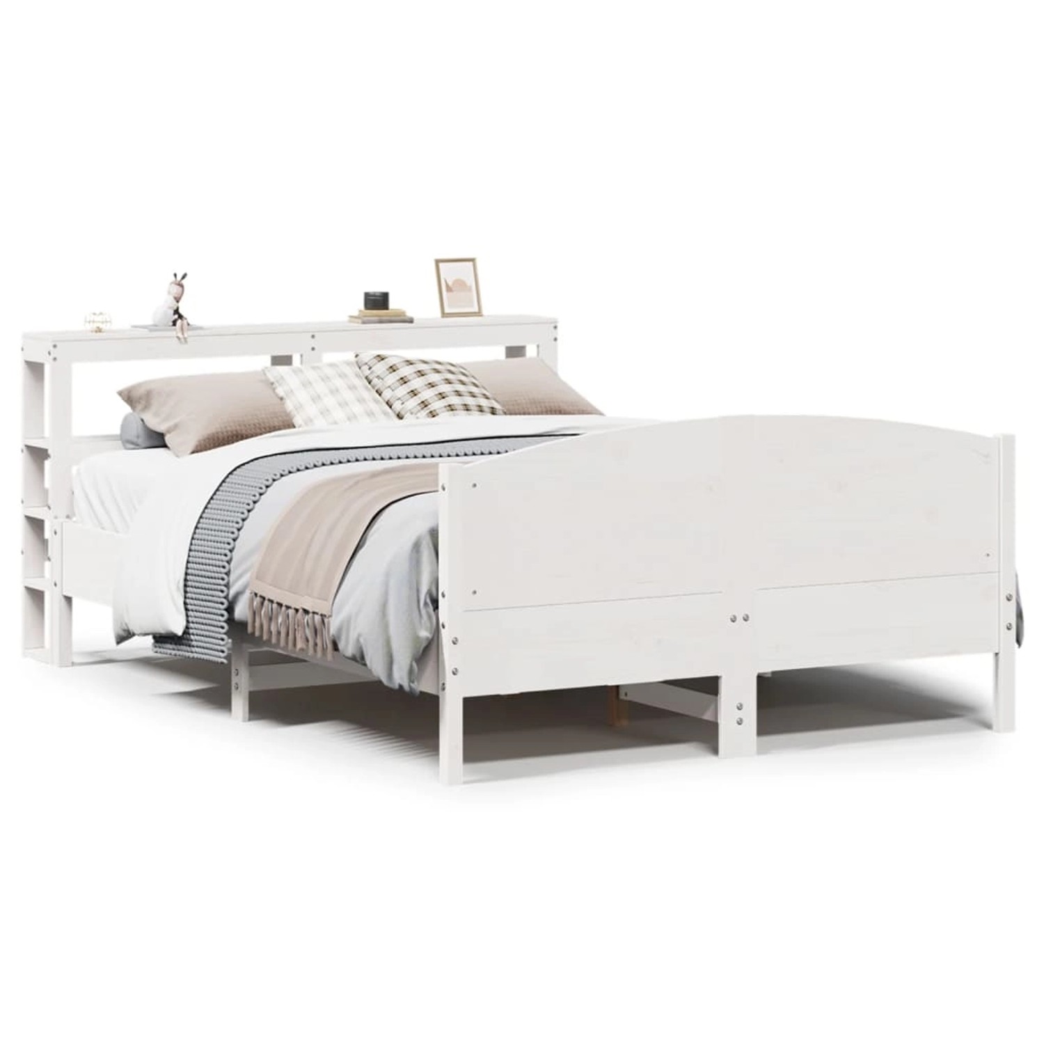 vidaXL Massivholzbett ohne Matratze Weiß 120x190 cm Kiefernholz 3306238 günstig online kaufen