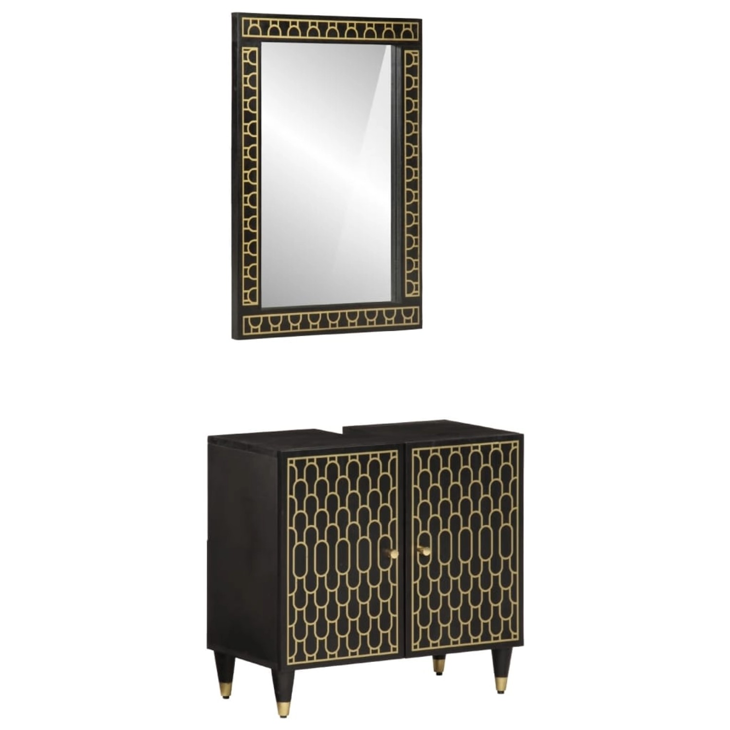 vidaXL 2-Tlg Badmöbel-Set Massivholz Mango 3206325 günstig online kaufen