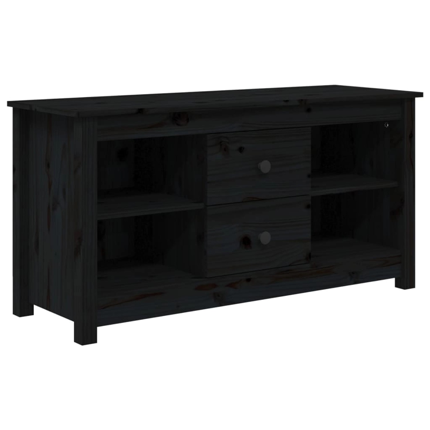 VidaXL TV-Schrank Schwarz 103x36,5x52 cm Massivholz Kiefür  Modell 3 günstig online kaufen