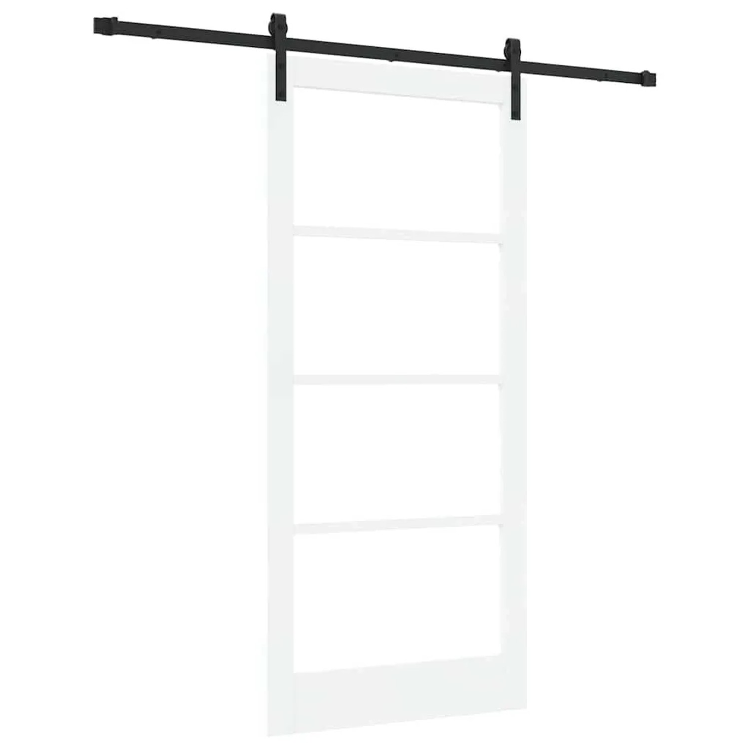 vidaXL Schiebetür ORKDAL Weiß und Schwarz 93 x 202 cm 3331868