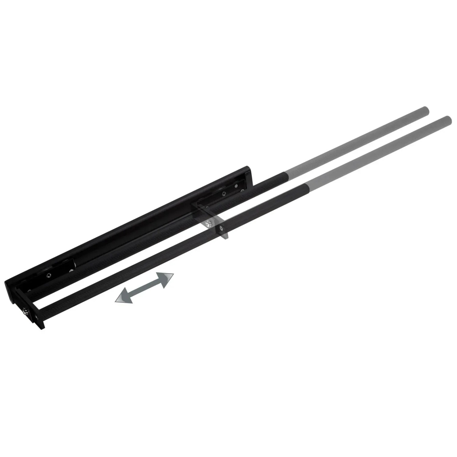 Ausziehbarer, drehbarer SOTECH Handtuchhalter TED, 2-armig, schwarz matt, Aluminium.