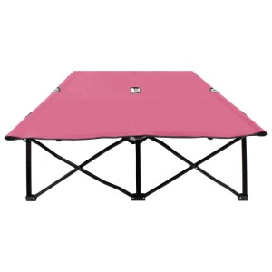 furnicato Doppelliege, klappbar, rosa, Stahlgestell. Ideal zum Campen und für Outdoor-Aktivitäten.