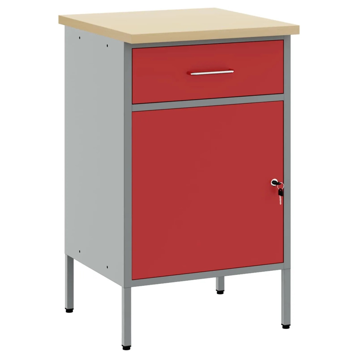 vidaXL Werkbank Rot und Grau 50 x 55 x 85 cm Ingenieure Holz und Stahl 4103463